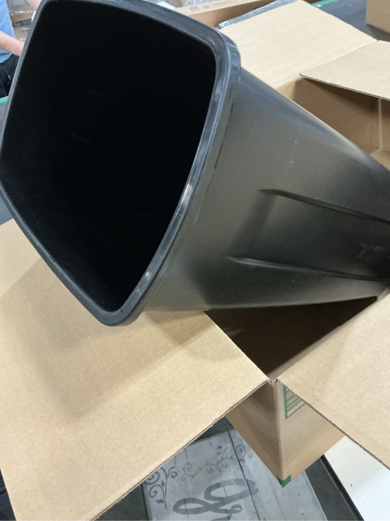 Condition photo showing Good Condition for Rubbermaid Commercial Wastebasket Trash Container, 41QT/10.25 GAL, Plastic, Black, Stackable Trash Can for Bedroom/Bathroom/Office, Fits Under Desk/Sink/Cabinet 10.25 Gallons Black 1