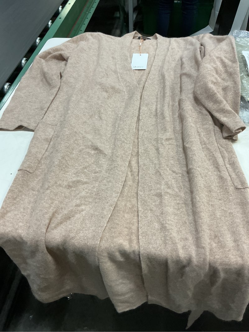 Condition photo showing Good Condition for quince mongolian cashmere duster cardigan sweater l  oarmeal 