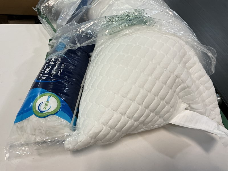 Condition photo showing Good Condition for Sidney Sleep Bed Pillow for Side and Back Sleepers - Adjustable Filling - Memory Foam Pillow for Neck and Shoulder Pain - Customizable Loft - King Size - Additional Foam Bag Included (White) White King (Pack of 1)
