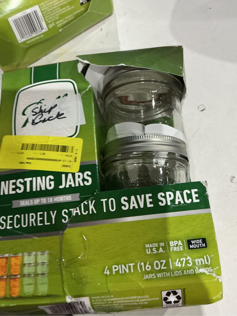 Condition photo showing As Is for ball wide mouth nesting jar 16 oz 4 pk