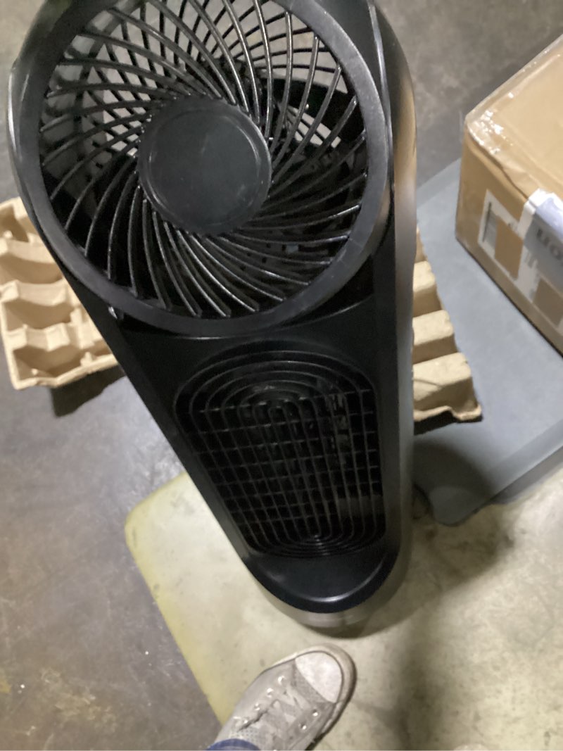 Condition photo showing As Is for **AS ISa** Honeywell TurboForce Tower Fan, 2-in-1 Fan with 6 speeds, quiet operation quality. Stylish Tower Fan for home, room, bedroom or home office - Black, HYF500