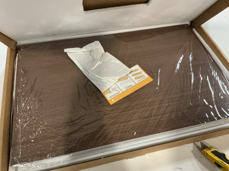 Condition photo showing Good Condition for fonuno wire rack covers for pantry shelf covers for wire shelving liners removable 4 pack with holders for closet pantry kitchen bathroom office store, 24 x 12 inch, walnut brown wood color 24 inch x 12 inch walnut brown wood