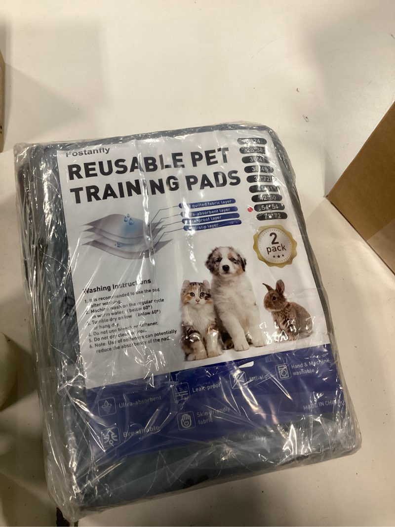 Condition photo showing New/Like New for Similar Fostanfly Washable Pee Pads for Dogs, 2 Pack Large 36\"x41\" Ultra-Absorbent and Leak-Proof Non-Slip Reusable Potty Training Pads for Dogs, Cats, Puppy, Potty Training of Add 8 Lanyards Gray 36*41 Inch (Pack of 2)