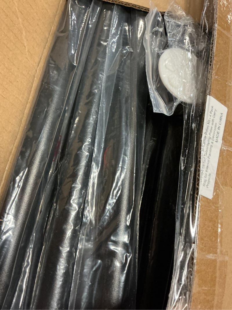 Condition photo showing As Is for aglaiprty 10-foot dust barrier poles kit - (pack of 4) spring-loaded telescoping poles with carry bag for interior painting & decoration projects
