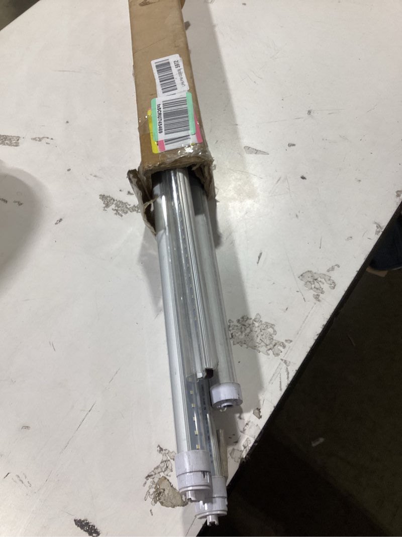 Condition photo showing As Is for jesled 360 degree t8 t10 t12 5ft 28w r17d/ho base, led outdoor tubes for double sided signs 6000k cool white clear cover (4-pack) 2 feet