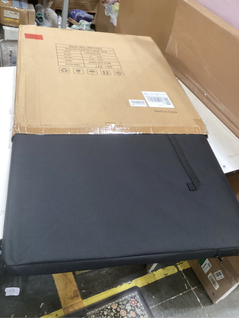 Condition photo showing Good Condition for large dog car seat, hard bottom back seat extender for large medium dogs, waterproof dog car seat cover, non-slip car hammock, pet seat cover for car/suv/truck(black-l)