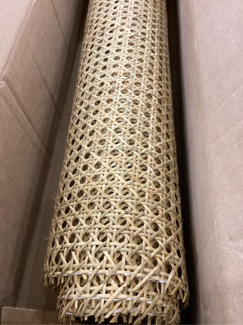 Condition photo showing Good Condition for 24" Width Natural Cane Webbing 5Feet, Rattan Webbing Roll for Caning Projects, Woven Open Mesh Cane for Furniture, Chair, Cabinet, Ceiling, Bed