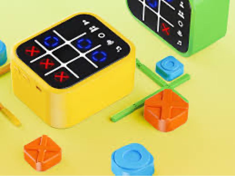Niufuntek Rechargeable Tic Tac Toe Game Box with 5 Fun Brain Memory Games, Electronic Touchscreen Ha