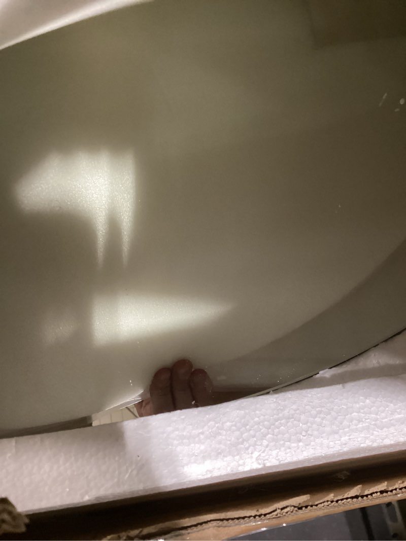 Condition photo showing Good Condition for 32 Inch LED Backlit Round Mirror for Vanity,Dimmable Lighted Bathroom 6000K Wall Mounted Mirror with Lights,Anti-Fog, Touch Switch and CRI 90+ Backlit Light 32"L x 32"W