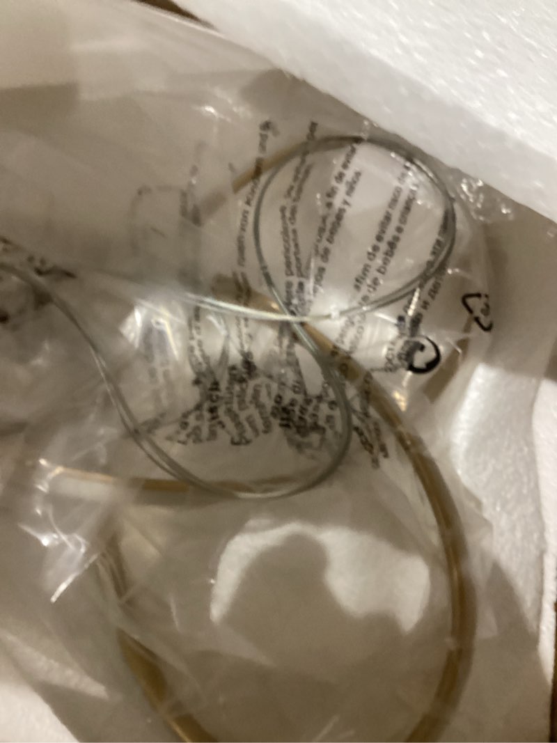 Condition photo showing As Is for 20" Gold Modern led Chandelier for Living Room,Irregular Ring Modern Pendant Lights Kitchen Island,Dimmable Remote Control H79 Adjustable led Pendant Light for Bedroom Dining Room Entryway Gold 19.6" - With Remote