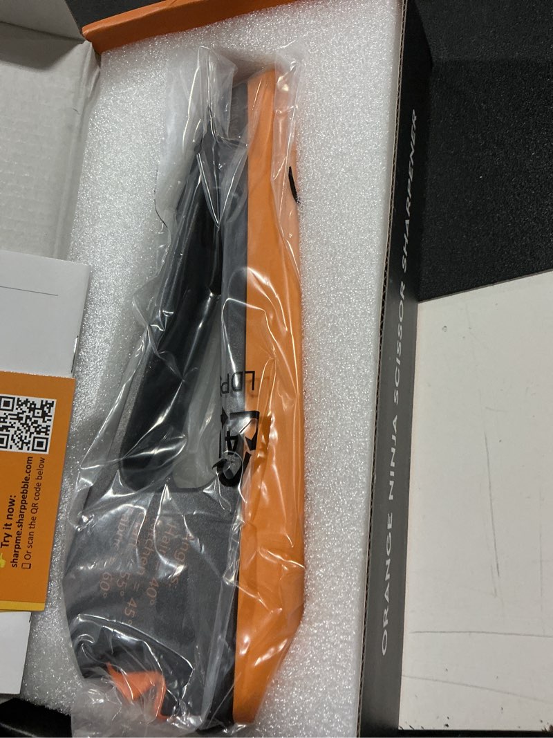 Orange Ninja Scissors Sharpener – 4 Angle Settings for Kitchen, Fabric, Hair & Craft Scissors – Quic