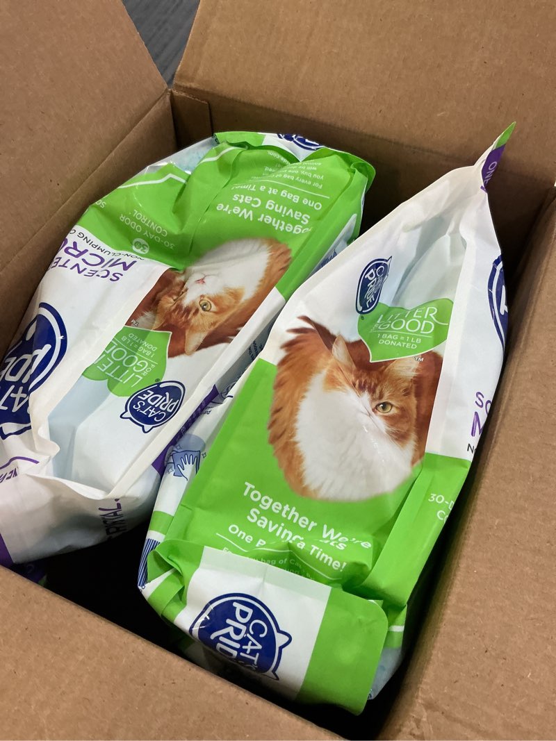 Condition photo showing New/Like New for ultra fresh scented micro crystals premium cat litter - 99.9% dust free, soft on paws - 15 lbs. total (2pk of 5 lbs.) 15 pounds