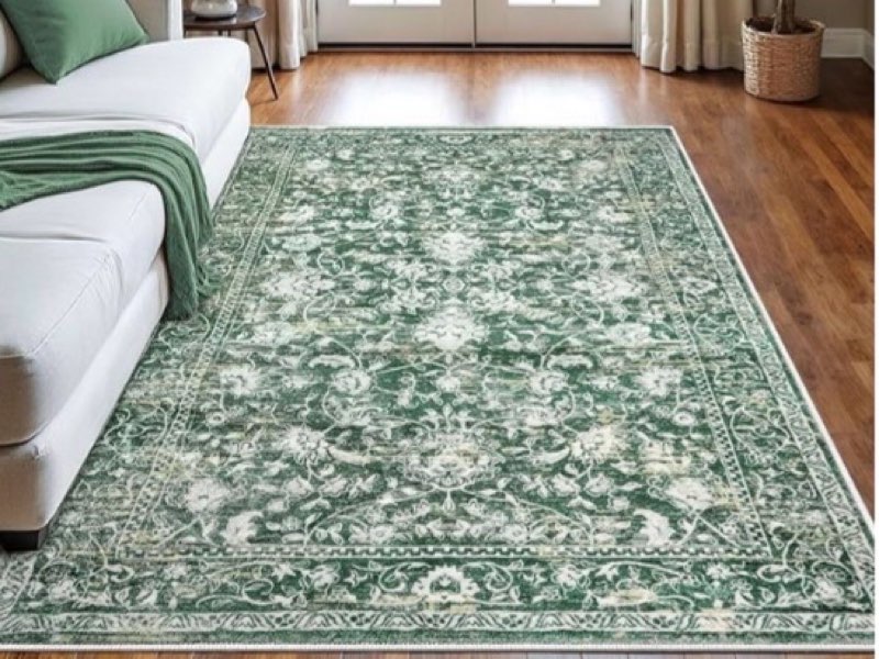 vintage floral area rugs for living room bedroom, 6x9 soft washable printed rug for living room indo
