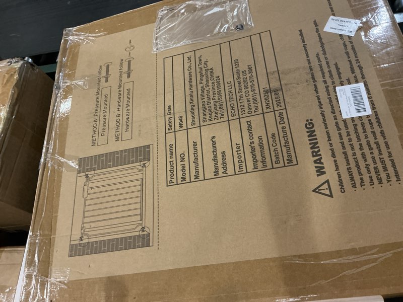Condition photo showing New/Like New for extra wide baby gates for doorways 71.65"-85.82" extra wide baby gate dog gate pressure mounted no drilling with walk-through, auto-close & dual-direction swing for large wide opening black black 71.65"-85.82"(182-218cm)