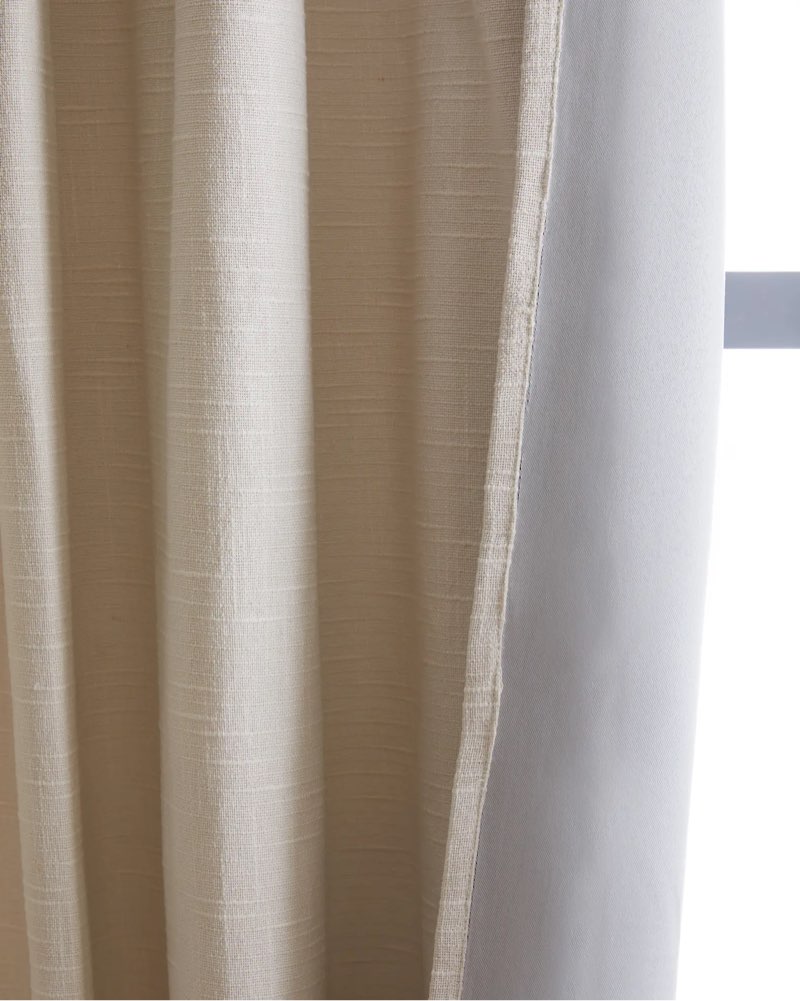 ( 1 panel) quince textured cotton room darkening curtain 48x84 color natural