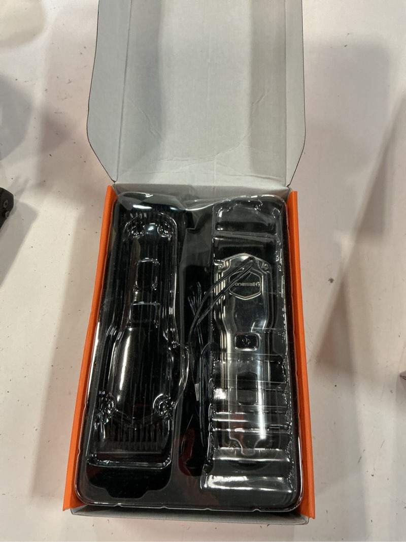 Condition photo showing As Is for oneisall dog clippers for grooming for thick heavy coats/low noise rechargeable cordless pet shaver with detachable stainless steel blade/waterproof dog shaver for dogs pets and animals (silver)