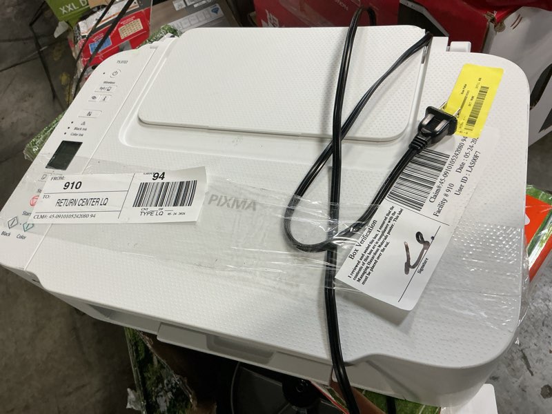 Condition photo showing As Is for canon pixma ts37 22 wireless color inkjet all-in-one printer - print copy scan - mobile printing - print up to 7.7 ipm - up to 60 sheets capacity - 1.5"" lcd - wi-fi (2.4/5 ghz) + hdmi cable, white