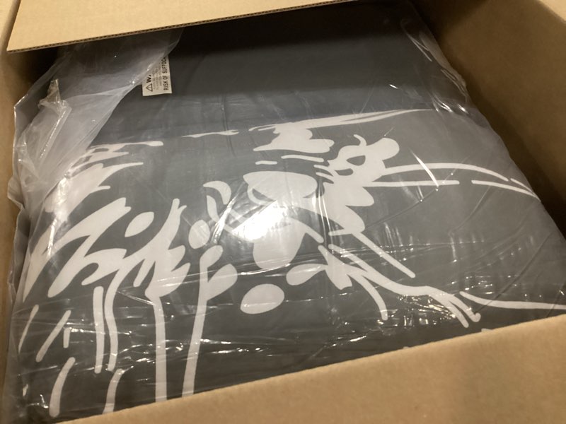 Condition photo showing As Is for Grand Linen - 8 - Piece Aqua Blue, Grey, White Floral Comforter Set King Size Bedding + Accent Pillows