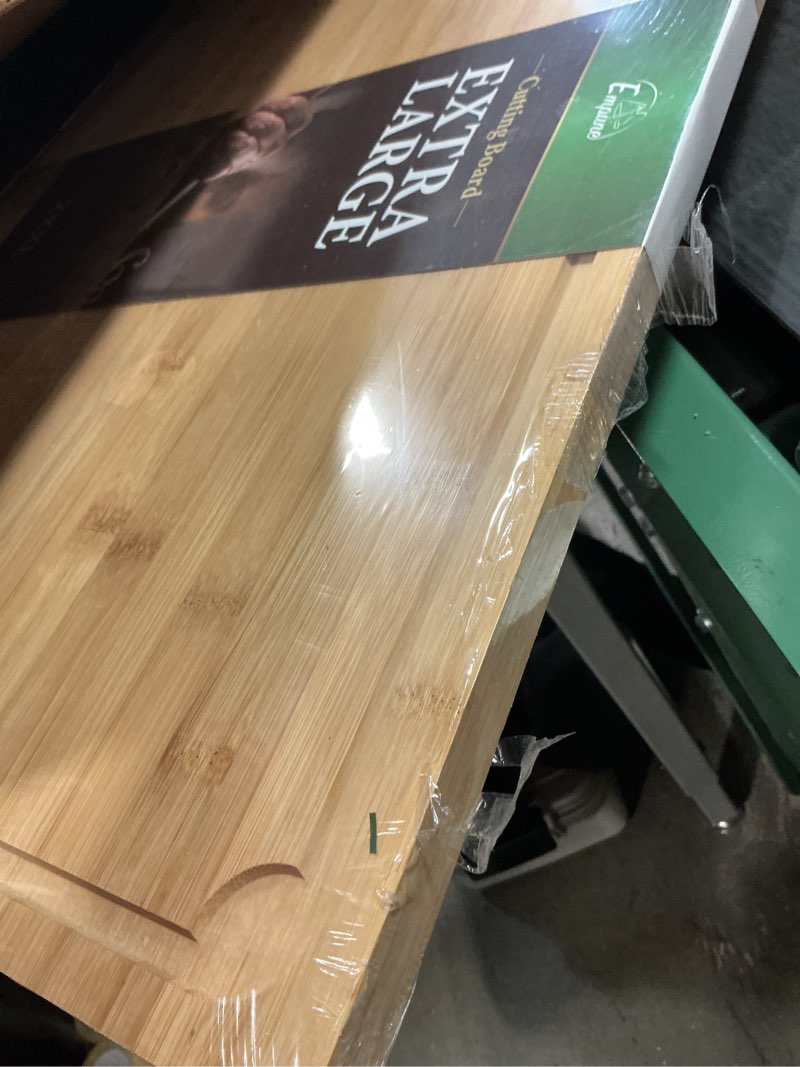 Condition photo showing Good Condition for 3XLarge Cutting Board, 24" Bamboo Cutting Boards for Kitchen with Juice Groove and Handles Kitchen Chopping Board for Meat Cheese board Heavy Duty Serving Tray, 3XL, Empune 24"L x 18"W