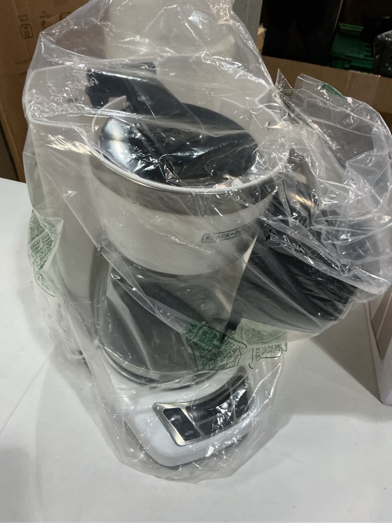 Condition photo showing As Is for black+decker cm1160w-1 cm1160w 12-cup programmable coffeemaker, white/stainless steel white hot brew