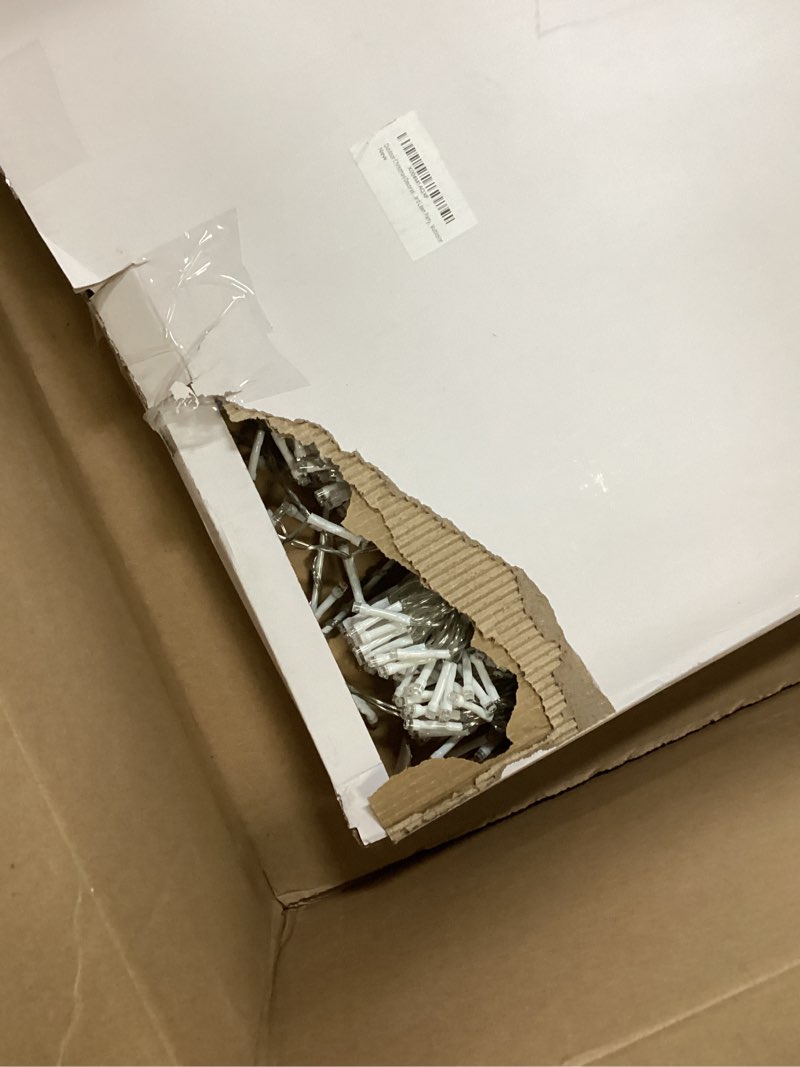 Condition photo showing As Is for 12FT 344 LED Christmas Tree Lights, Plug in Waterfall String Lights with Topper Star, Waterproof 8 Modes Outdoor Christmas Decorations for Indoor Patio Yard Lawn Xmas Party, Blue Blue 344LED