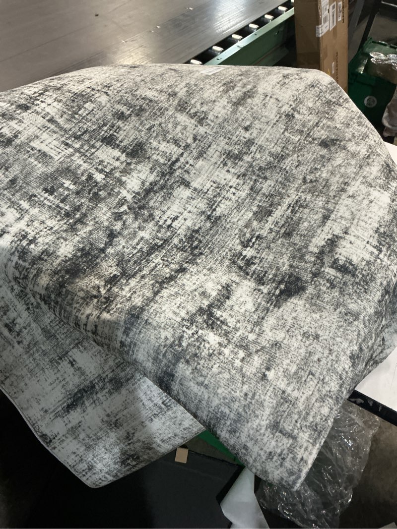 Condition photo showing As Is for 8x10 Area Rugs Washable Rug: Modern Abstract Living Room Rug Soft Anti-Skid Thin Carpet Indoor Floor Non-Shedding Carpets for Bedroom Dining Room Farmhouse Nursery Home Office Black