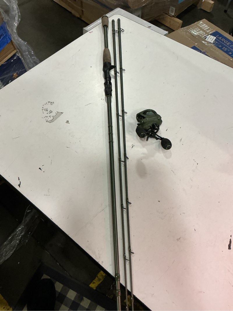 Condition photo showing As Is for kastking spartacus ii twin-tip fishing rod and reel combo, spinning & casting combo, fishing poles and reels combo, kastflex im6 graphite blanks, 2-piece rods with extra tip cast-7'6'' h- left handed (2 pcs+ extra tip)