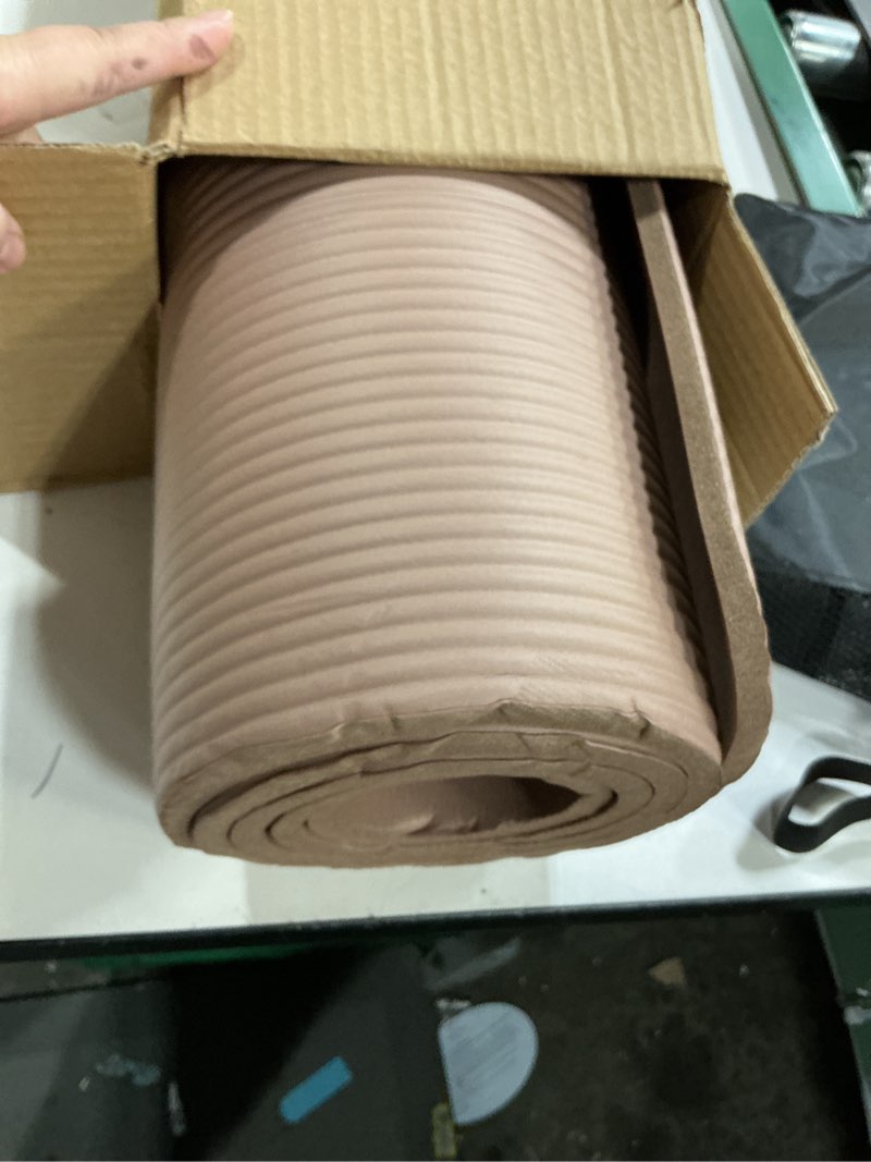 Condition photo showing Good Condition for Gruper Yoga Mat Non Slip NBR Extra Thick Yoga Mat, 72"L x 32"/24"W x 0.6"/0.4"TH (185cm x 80cm/61cm x 15mm/10mm), Anti-Tear Exercise Mat with Carrying Strap and Bag, Workout Mats for Yoga, Pilates Brown 72 x 24 x 0.4 inches