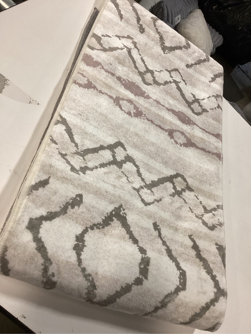Condition photo showing As Is for Moroccan Washable Hallway Runner Rug - 2'6"x12' Non Slip Floor Mat for Kitchen Low Pile Living Room Carpet with Rubber Backing Bedroom Rugs for Entryway 2'6"x12' Beige Beige 2'6" x 12' (Rectangular)