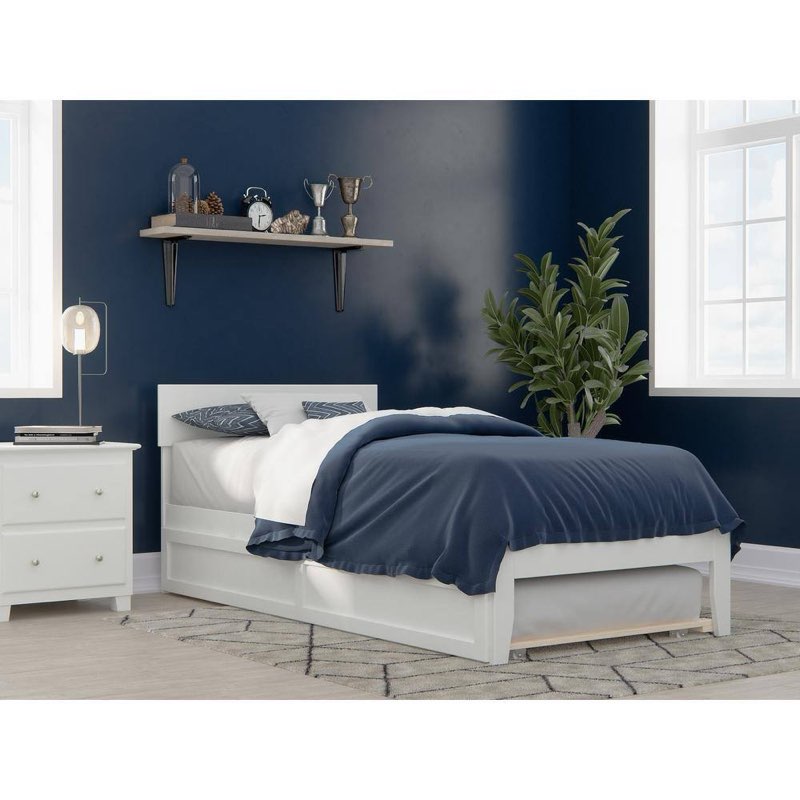 (incomplete 1 of 2 only) Boston Twin Extra Long Bed with Twin Extra Long Trundle in White