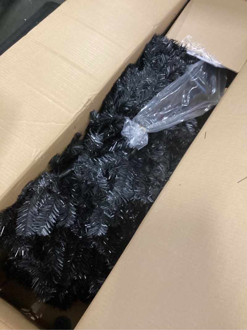 Condition photo showing Good Condition for National Tree Company Artificial Full Christmas Tree, Black, North Valley Spruce, Includes Stand, 7.5 Feet 7.5 ft