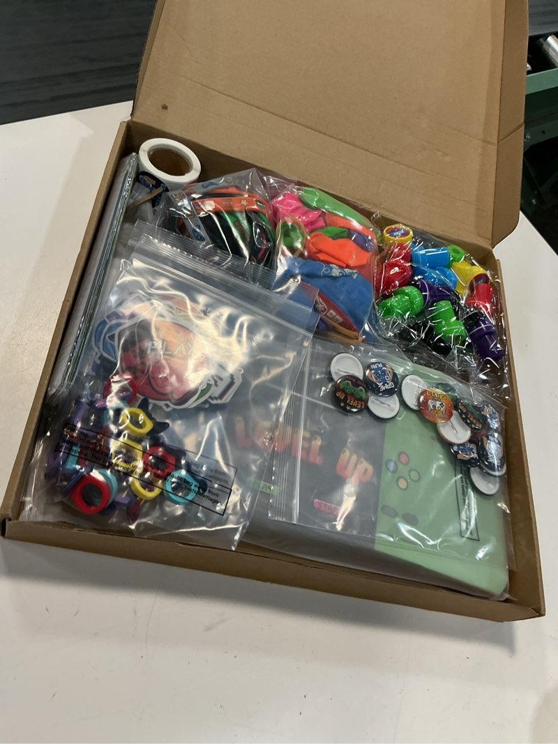 Condition photo showing Good Condition for hydren 179 pcs 16 sets video game party favors includes video game goodie treat boxes punch balloons silicone bracelets keychains badges stickers for gaming birthday party supplies (vivid style) 179 vivid style