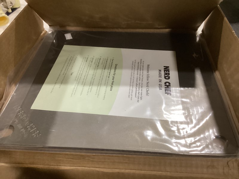 Condition photo showing New/Like New for NerdChef Steel Stone - High Performance Pizza Baking | Made in USA (14.5" x 16" x 1/4") - (.25" Thick - Standard)