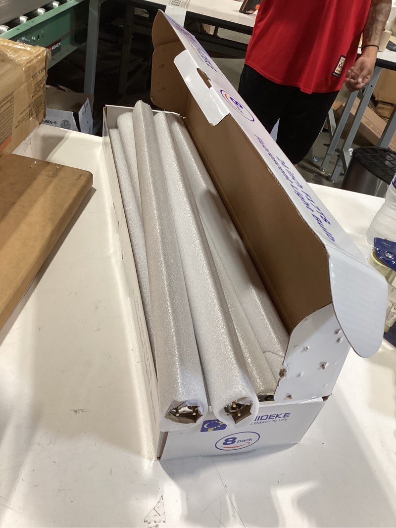 Condition photo showing Good Condition for 8 pack 24 inch f17t8/841 17 watts light bulb, 2 foot straight fluorescent tube t8 tube light, 4100k cool white 1400 lumen g13 medium bi-pin cap 8 count 17w-8pcs-cool white