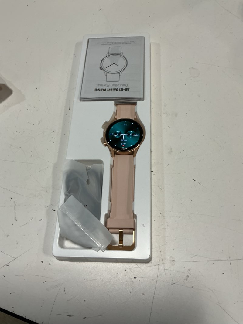 Condition photo showing Good Condition for fitpolo smart watch for women,1.3" amoled touchscreen fitness tracker, make/answer calls, heart rate spo2 monitor, 3atm waterproof, sleep & activity tracking smartwatch for android phones iphone rose gold