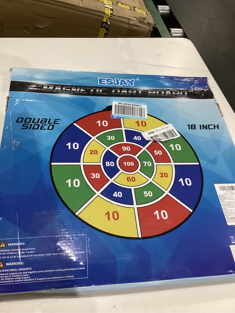 Condition photo showing As Is for 18 inch Magnetic Dart Board Set for Kids, Indoor Outdoor Game Dart Game with 12 Darts, Dartboard Toys Gifts for 8 9 10 11 12 Year Old Boys