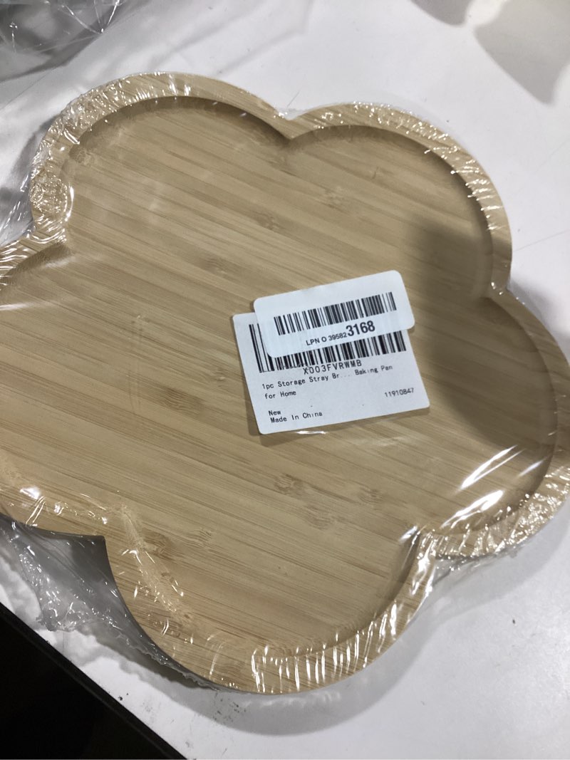 Condition photo showing As Is for Hemoton Flower Shaped Wood Serving Tray 9.8 Inch Square Breakfast Tray Wooden Dessert Plate for Appetizers Charcuterie and Home Dining 25X25X1.5CM