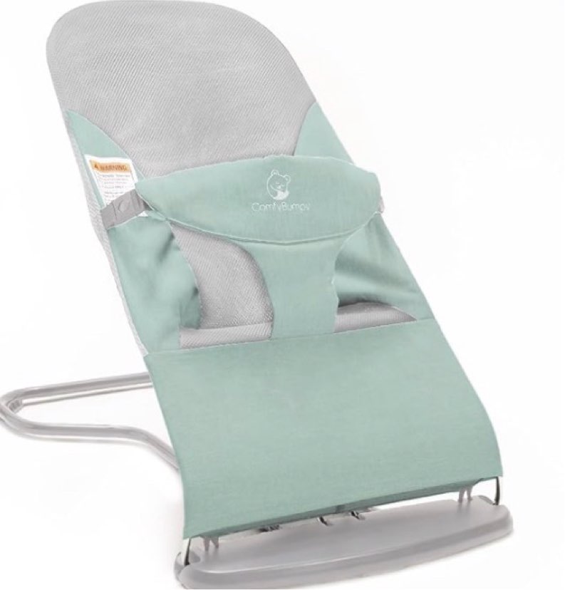 ComfyBumpy Ergonomic Baby Bouncer Seat - Bonus Travel Carry Case - Safe, Portable Bouncing Chair with Adjustable Height Positions - Infant Bouncy Seat Perfect for Newborn Babies (Green)