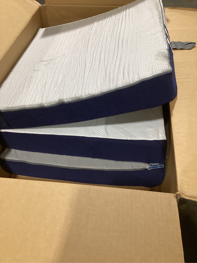 Condition photo showing As Is for avenco foldable mattress twin, folding mattress 4 inch memory foam, trifold mattress portable with removable cover & detachable for guest room/caravan/camping/travel, twin size 75"x39"x4" blue twin (u.s. standard)