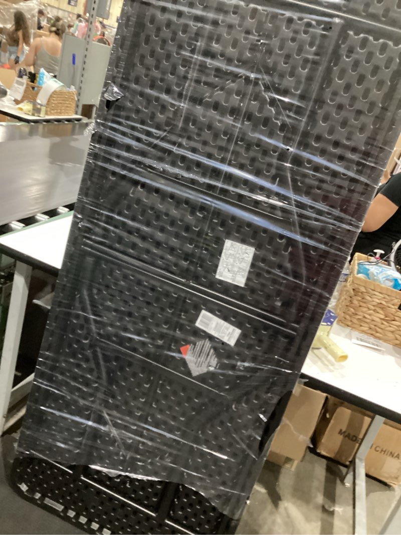 Condition photo showing As Is for cosco 2.5-ft x 6-ft indoor or outdoor rectangle resin black folding banquet table (8-person)