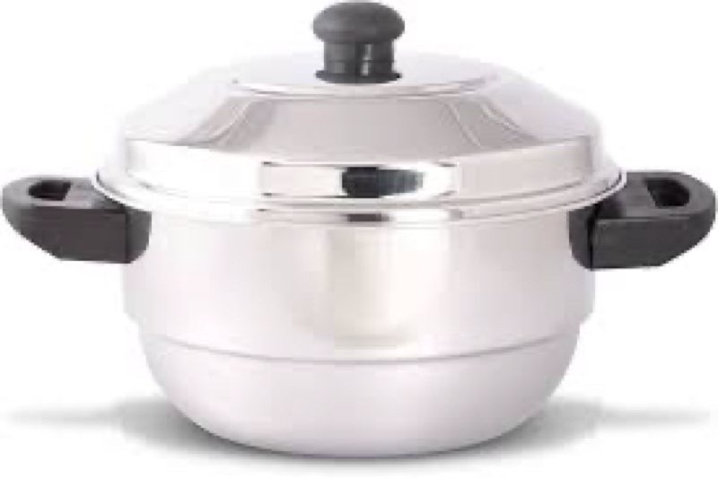 KSJONE Stainless Steel 5 Pcs Idli Maker Induction Friendly Multi Utility Kadai Cookware with Stainle