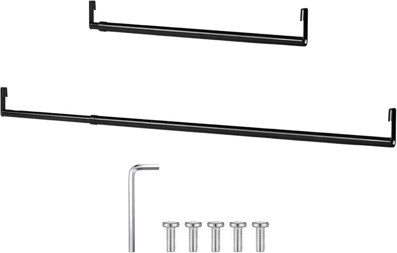 Threehoney Expandable Closet Rod for Wire Shelf Hanging Clothes Adjustable Heavy Duty Closet Hanging