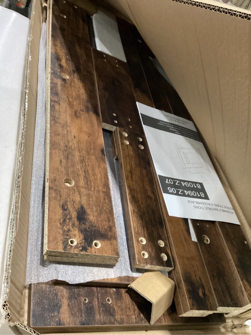 Condition photo showing New/Like New for Safdie & Co Rustic Farmhouse Entry Table, Brown Solid Wood Console Table, Use As Doorway Table, Hallway Desk, or Accent Furniture for Decorating Foyer, 31 X 11.5 X 34 Inches