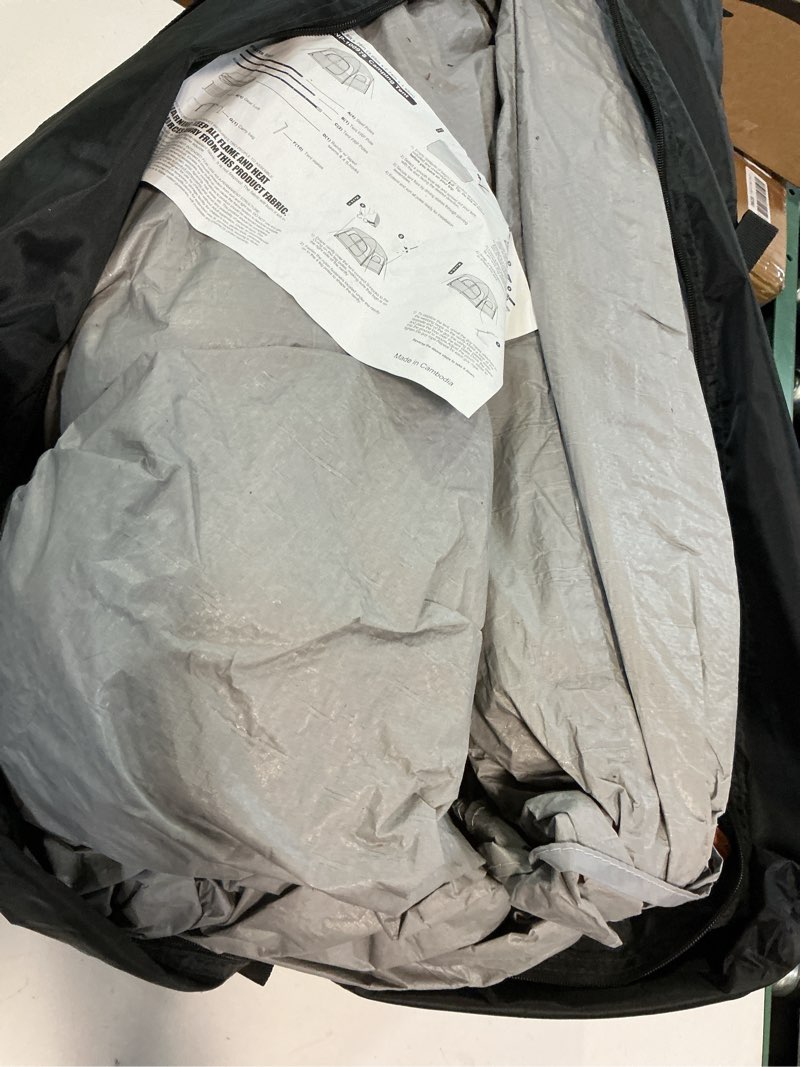 Condition photo showing As Is for unp tents 6 person waterproof windproof easy setup,double layer family camping tent with 1 mesh door & 5 large mesh windows -10'x9'x78in(h) gray 6 person