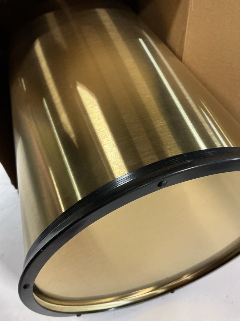 Condition photo showing Good Condition for maxdot 2 pcs 2.4 gallon/9 l gold bathroom trash can with flip lid and toilet brush set, small luxury stainless steel garbage trash can wastebasket bin for home office hotel bathroom bedroom kitchen 9 liters gold 2