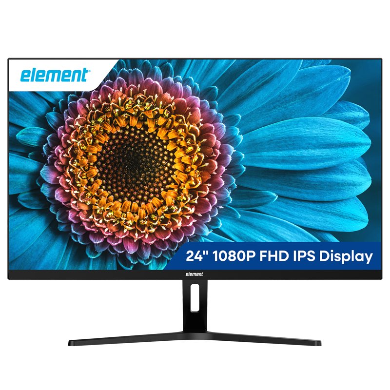 Element 24” 1080P IPS LCD 3-Side Frameless Computer Monitor – Black