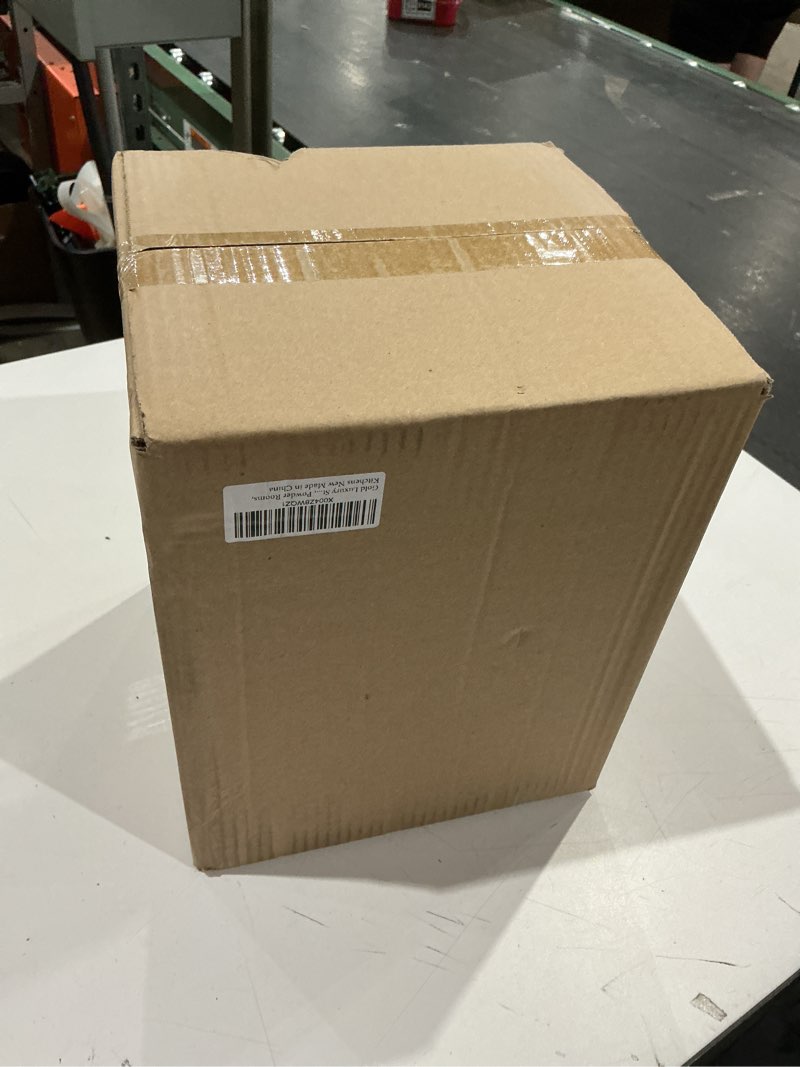 Condition photo showing New/Like New for gold waste basket luxury stone bathroom garbage can, modern bathroom office trash can, resin wastebasket, garbage receptacle bin for bathrooms, offices, powder rooms, kitchens (gold scallop)