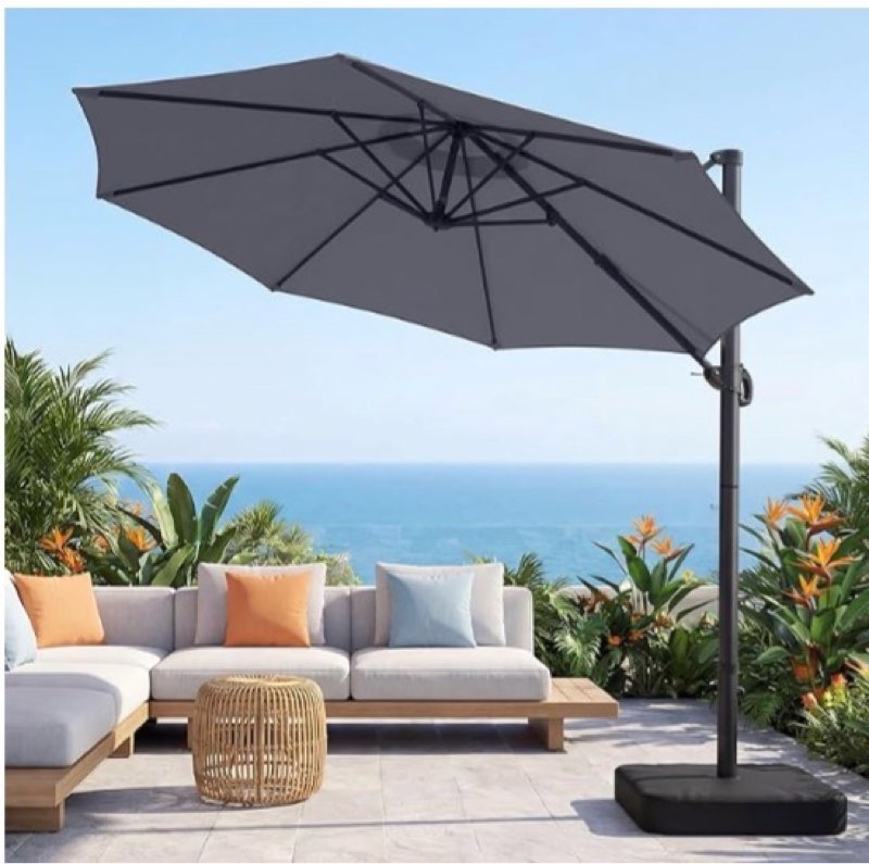 newbulig 10ft patio umbrella, offset cantilever outdoor patio table umbrella, uv protection, fade re