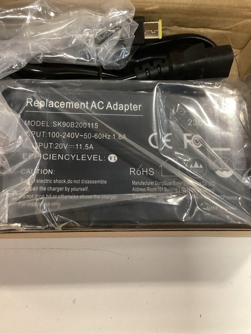 Condition photo showing Good Condition for 230w ac adapter for l-enovo legion 5 charger, compatible l-enovo with legion 7 5p c7 s7 y720 y730 y540 y530 y520 y900 y910 y920 laptop power supply(230w ac charger compatible with lenovo)