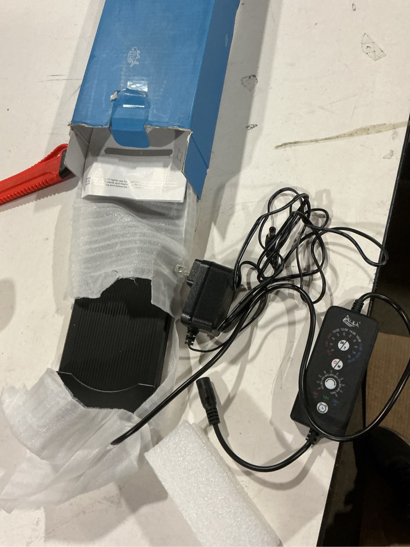 Condition photo showing As Is for AQQA LED Aquarium Light, 24/7 Mode IP68 Waterproof Extendable Bracket Fish Tank Light, DIY Mode Full Spectrum Aquarium Plant Light, Adjustable Timer/Brightness Memory Function for 12-18 Inch Fish Tank 12W for 12-18 inch fish tank